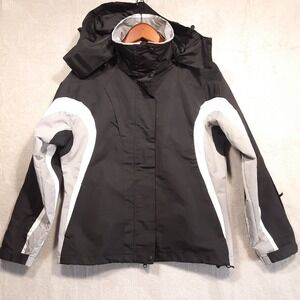 Pulse-Mens 2 In 1 Winter Sport Jacket Sz.Small/Black & White/Detachable Hoodie